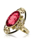 Vintage Stil Ring Rubinrot 14 Karat Gelbgold vrc014y